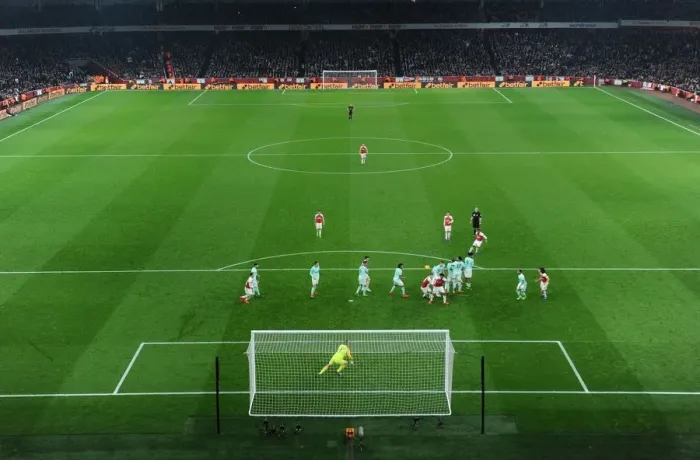 Framed Print : Alexandre Lacazette Scores Arsenal's Fifth Goal vs. AFC Bournemouth, Premier League 2018-19