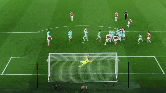 Framed Print : Alexandre Lacazette Scores Arsenal's Fifth Goal vs. AFC Bournemouth, 2018-19