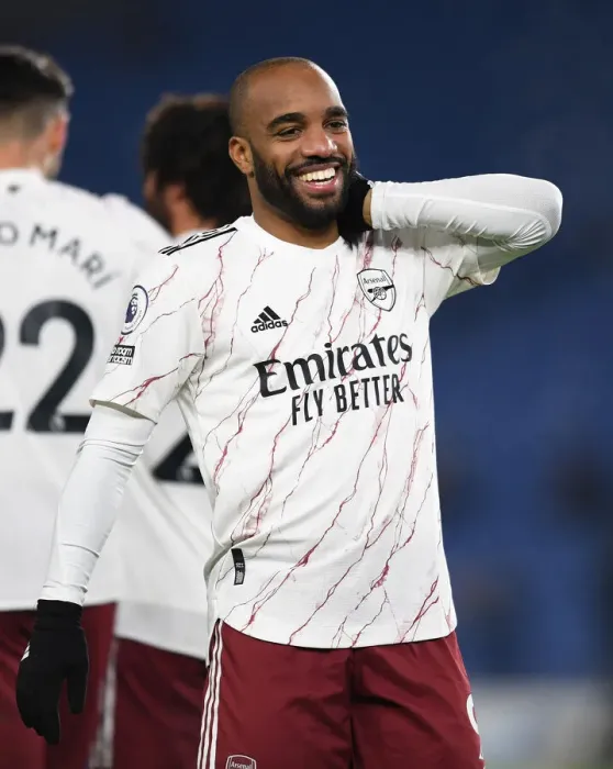 Framed Print : Alexandre Lacazette Scores: Brighton & Hove Albion vs. Arsenal, Premier League 2020-21