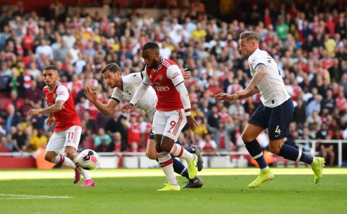 Framed Print : Alexandre Lacazette Scores First Goal: Arsenal vs. Tottenham, Premier League 2019-20