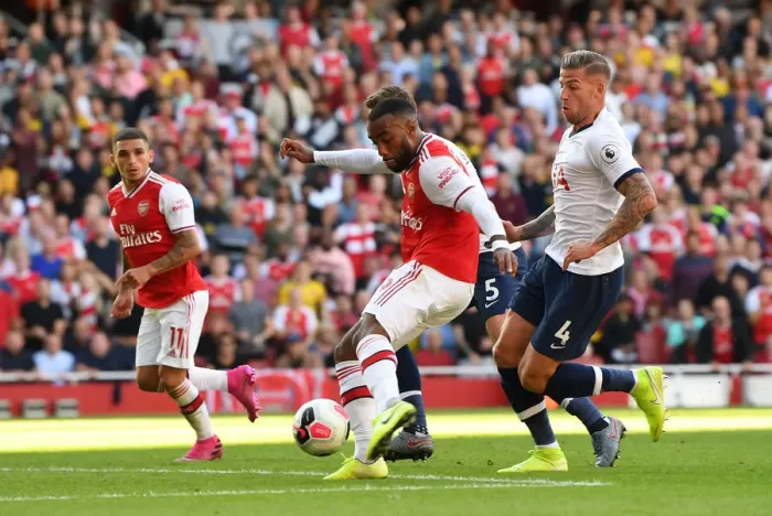 Framed Print : Alexandre Lacazette Scores First Goal: Arsenal vs. Tottenham, Premier League 2019-20 Framed Print : Alexandre Lacazette Scores First Goal: Arsenal vs. Tottenham, Premier League 2019-20