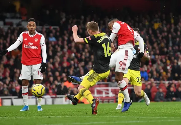 Framed Print : Alexandre Lacazette Scores First Goal: Arsenal vs. Southampton, Premier League 2019-20 Framed Print : Alexandre Lacazette Scores First Goal: Arsenal vs. Southampton, Premier League 2019-20