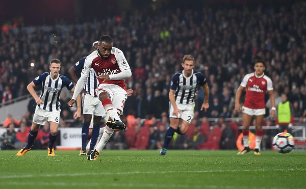 Alexandre Lacazette Scores Penalty: Arsenal's Second Goal vs West Bromwich Albion (2017-18 Premier League)