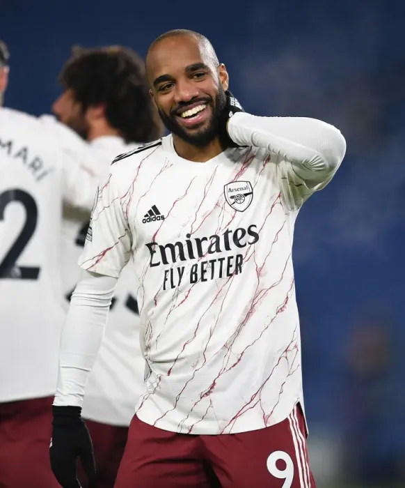 Framed Print : Alexandre Lacazette Scores the Winner: Arsenal Edge Past Brighton in Premier League 2020-21