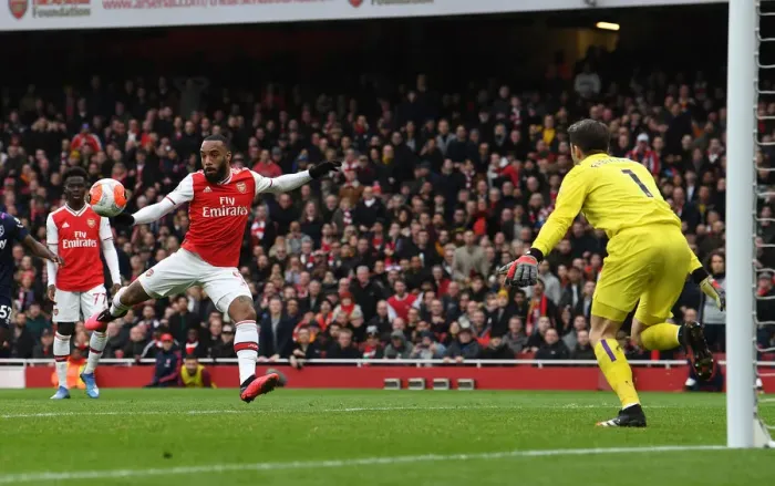 Framed Print : Alexandre Lacazette Scores the Winner: Arsenal FC vs. West Ham United, Premier League 2019-2020