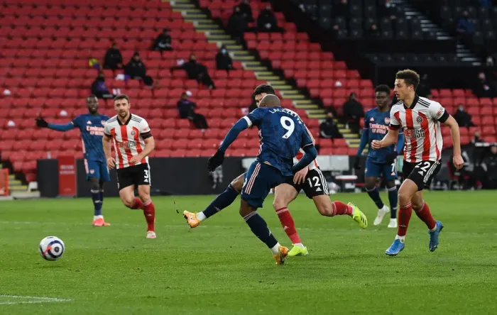 Framed Print : Alexandre Lacazette Scores the Winner: Arsenal's Victory over Sheffield United in Premier League 2020-21