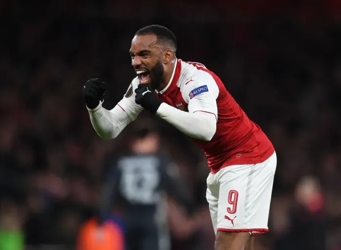 Framed Print : Alexandre Lacazette's Brace: Arsenal Crushes CSKA Moscow in Europa League Quarterfinal