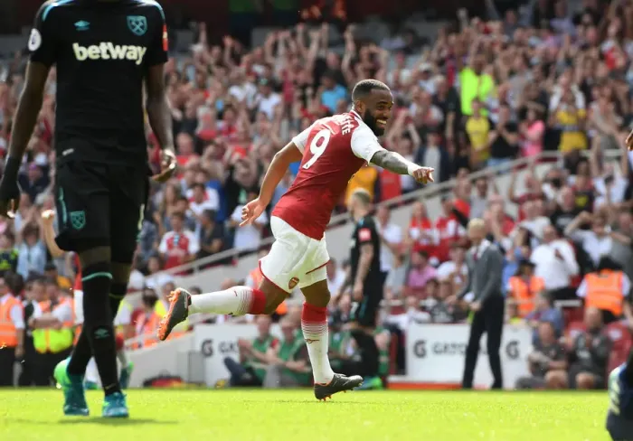 Framed Print : Alexandre Lacazette's Brace: Arsenal Crushes West Ham 4-1 in Premier League Showdown