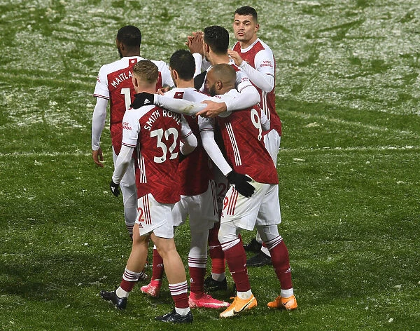 Alexandre Lacazette's Goal Celebration: Arsenal's 3-0 Lead over West Bromwich Albion (Premier League, 2020-21)