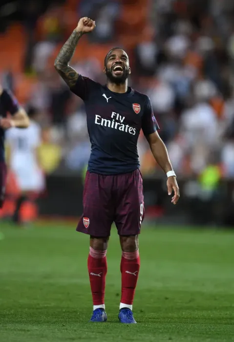 Framed Print : Alexandre Lacazette's Goal Celebration: Arsenal Advance to Europa League Final vs. Valencia Framed Print : Alexandre Lacazette's Goal Celebration: Arsenal Advance to Europa League Final vs. Valencia