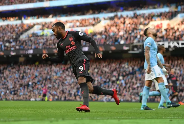 Framed Print : Alexandre Lacazette's Goal: Manchester City vs Arsenal, Premier League 2017-18 Framed Print : Alexandre Lacazette's Goal: Manchester City vs Arsenal, Premier League 2017-18