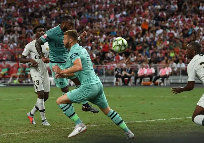 Framed Print : Alexandre Lacazette's Stunning Goal: Arsenal Upsets Paris Saint-Germain in 2018 Pre-Season Clash, Singapore Framed Print : Alexandre Lacazette's Stunning Goal: Arsenal Upsets Paris Saint-Germain in 2018 Pre-Season Clash, Singapore