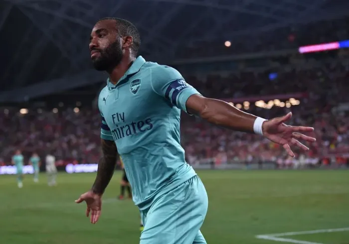 Framed Print : Alexandre Lacazette's Stunning Goal: Arsenal Upsets Paris Saint-Germain in 2018 Pre-Season Clash, Singapore Framed Print : Alexandre Lacazette's Stunning Goal: Arsenal Upsets Paris Saint-Germain in 2018 Pre-Season Clash, Singapore