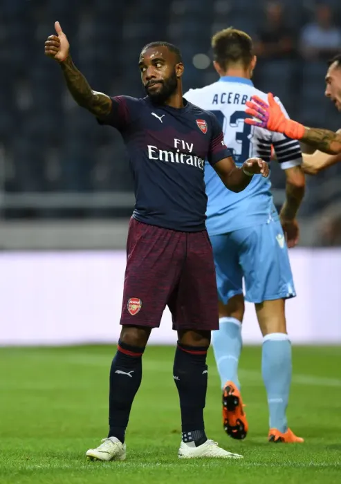 Framed Print : Alexis Lacazette in Action: Arsenal vs. SS Lazio, 2018 Pre-Season Friendly