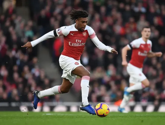 Framed Print : Alexis Lacazette in Action: Arsenal vs. Fulham, Premier League 2018-19