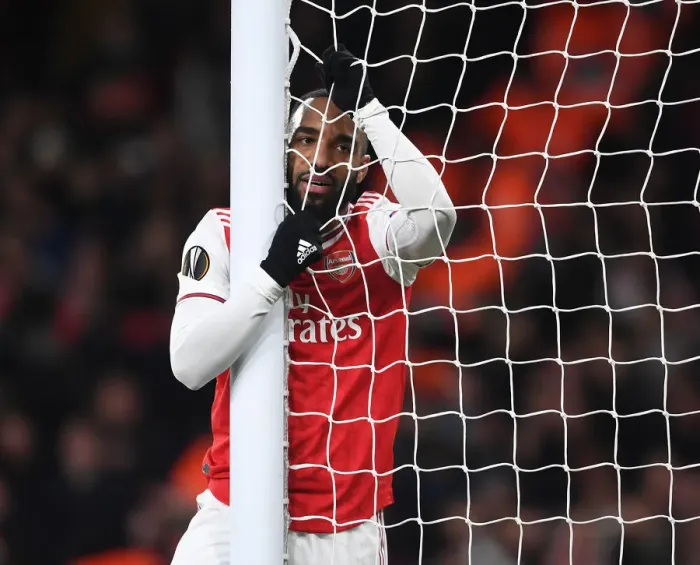 Framed Print : Alexis Lacazette in Action: Arsenal vs. Olympiacos, Europa League Clash (2019-20) Framed Print : Alexis Lacazette in Action: Arsenal vs. Olympiacos, Europa League Clash (2019-20)