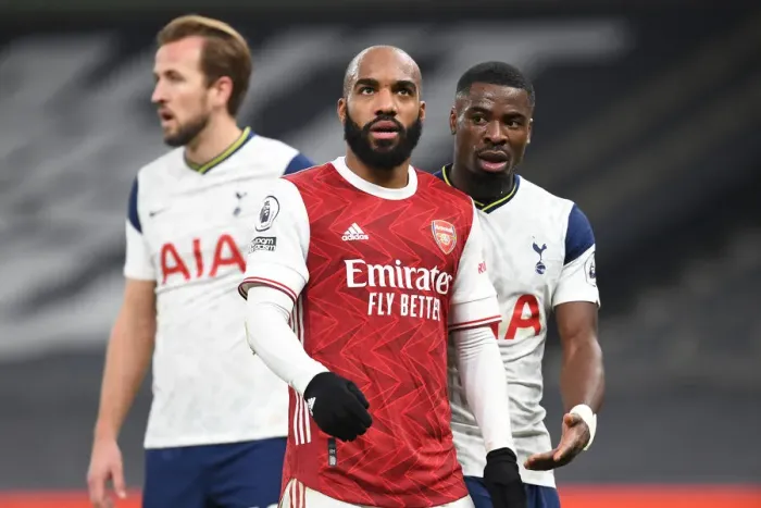 Framed Print : Alexis Lacazette in Action: Arsenal vs. Tottenham Hotspur, Premier League 2020 - London Derby
