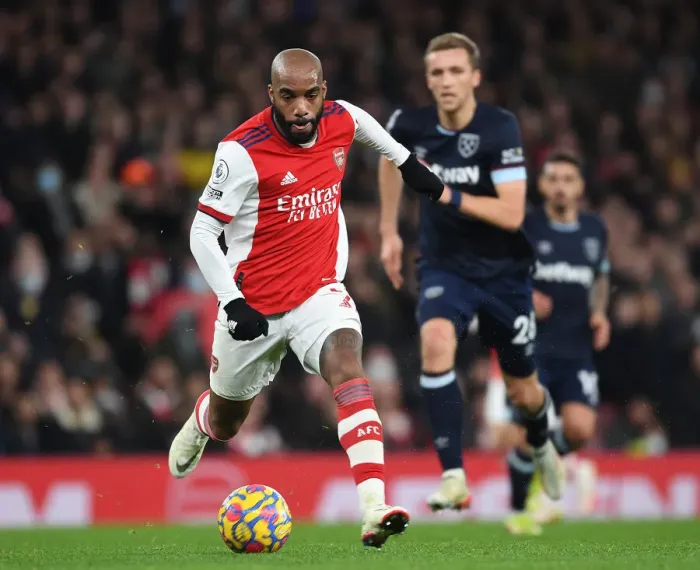 Framed Print : Alexis Lacazette in Action: Arsenal vs. West Ham United, Premier League 2021-22 Framed Print : Alexis Lacazette in Action: Arsenal vs. West Ham United, Premier League 2021-22