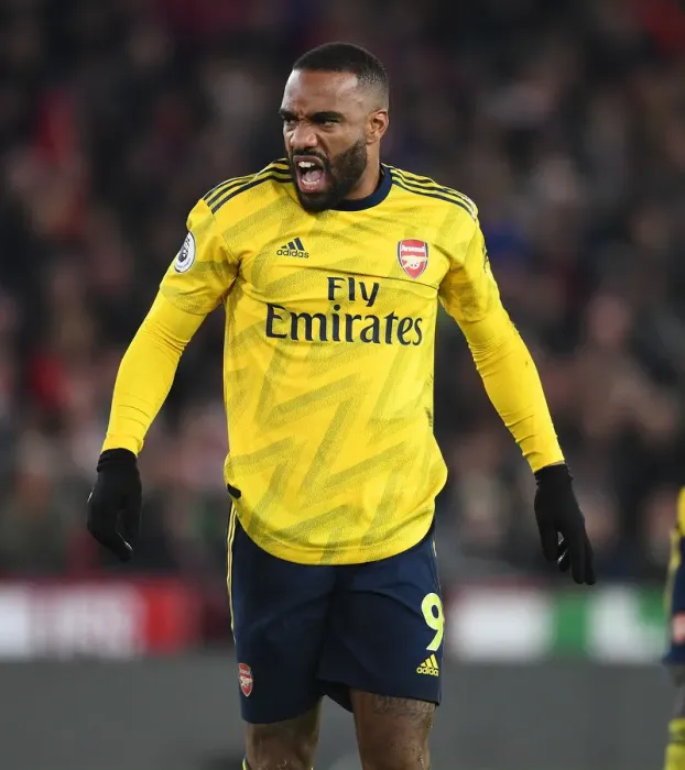 Framed Print : Alexis Lacazette in Action: Premier League Battle - Sheffield United vs. Arsenal (2019-20)