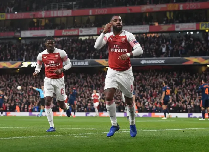 Framed Print : Alexis Lacazette Scores in Arsenal's Europa League Semi-Final Victory over Valencia Framed Print : Alexis Lacazette Scores in Arsenal's Europa League Semi-Final Victory over Valencia