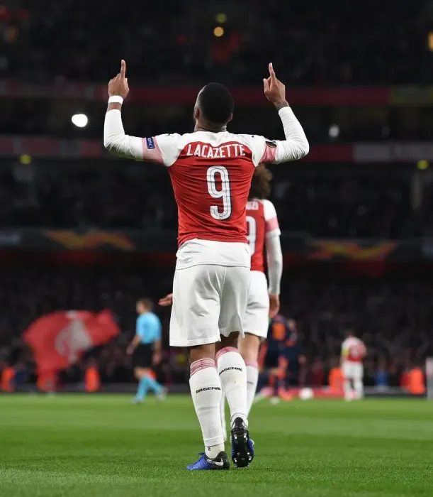 Framed Print : Alexis Lacazette Scores in Arsenal's Europa League Semi-Final Victory over Valencia