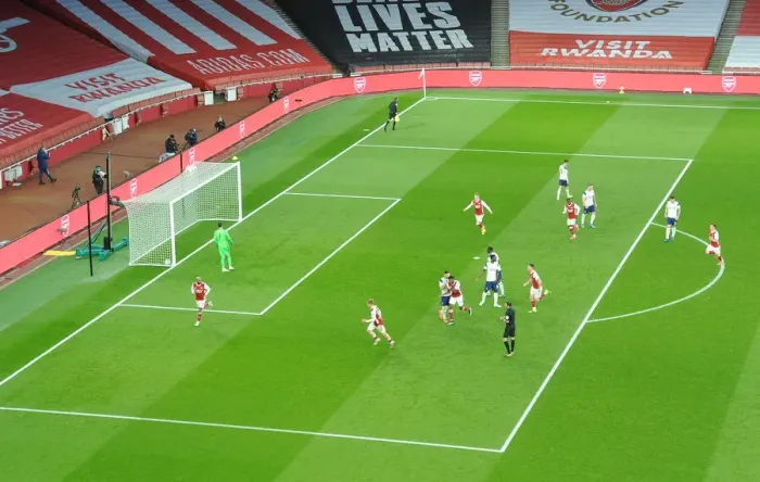 Framed Print : Alexis Lacazette Scores Penalty: Arsenal's Victory in Empty Emirates Against Tottenham, Premier League 2020-21
