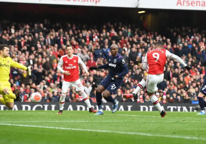 Framed Print : Alexis Lacazette Scores the Winning Goal: Arsenal Triumphs Over West Ham United, Premier League 2019-2020 Framed Print : Alexis Lacazette Scores the Winning Goal: Arsenal Triumphs Over West Ham United, Premier League 2019-2020