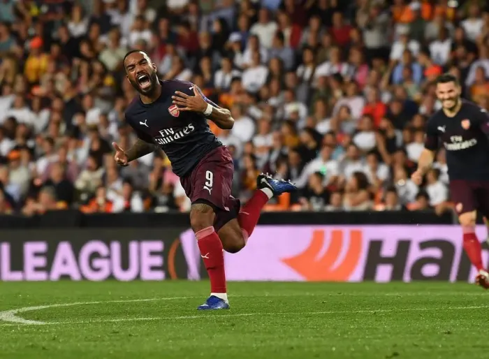 Framed Print : Alexis Lacazette's Brace: Arsenal Advances to Europa League Final vs. Chelsea (2019)