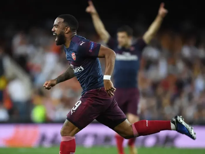 Framed Print : Alexis Lacazette's Brace: Arsenal Advances to Europa League Final vs. Chelsea (2018-19 Semi-Finals)