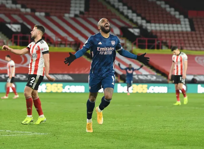 Framed Print : Alexis Lacazette's Hat-Trick: Arsenal's Victory Over Sheffield United in Empty Bramall Lane (April 11, 2021) Framed Print : Alexis Lacazette's Hat-Trick: Arsenal's Victory Over Sheffield United in Empty Bramall Lane (April 11, 2021)