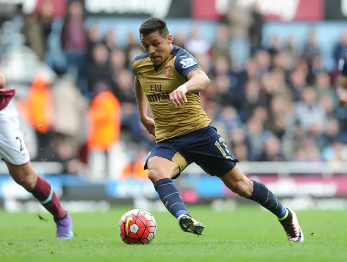Framed Print : Alexis Sanchez in Action: Arsenal vs. West Ham United, Premier League 2015-16 Framed Print : Alexis Sanchez in Action: Arsenal vs. West Ham United, Premier League 2015-16