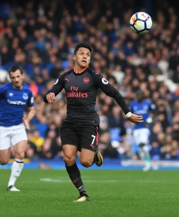 Framed Print : Alexis Sanchez in Action: Arsenal vs. Everton, Premier League 2017-18