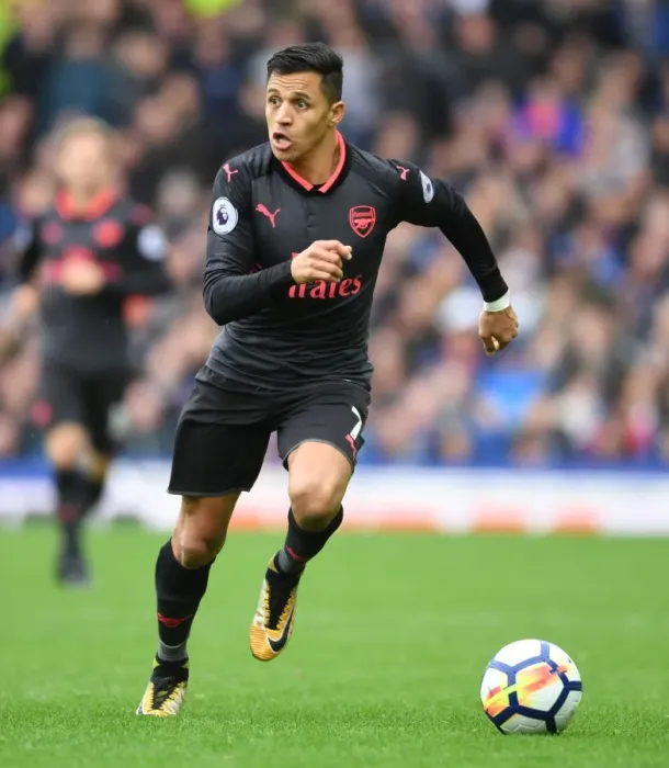 Framed Print : Alexis Sanchez in Action: Arsenal vs Everton, Premier League 2017-18