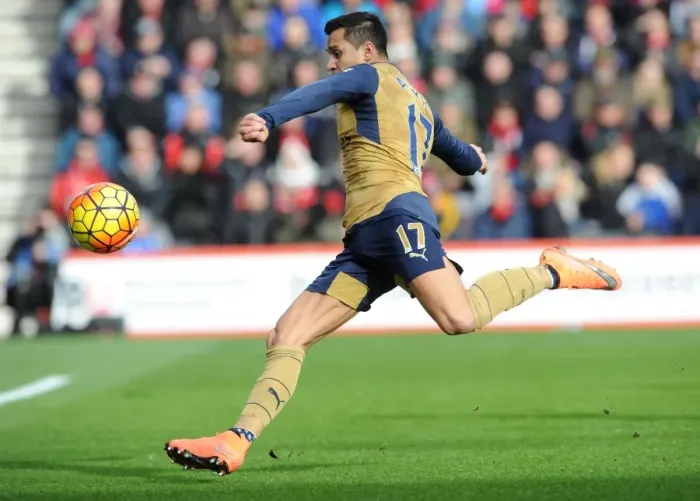 Framed Print : Alexis Sanchez in Action: Arsenal's Star Forward vs. Bournemouth, Premier League 2015-16 Framed Print : Alexis Sanchez in Action: Arsenal's Star Forward vs. Bournemouth, Premier League 2015-16