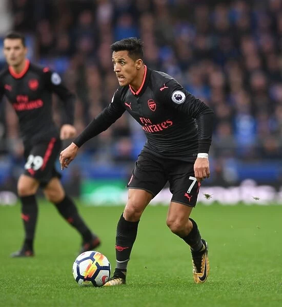 Alexis Sanchez in Action: Everton vs Arsenal, Premier League 2017-18