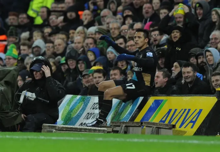 Framed Print : Alexis Sanchez in Action: Norwich City vs. Arsenal, Premier League 2015-16
