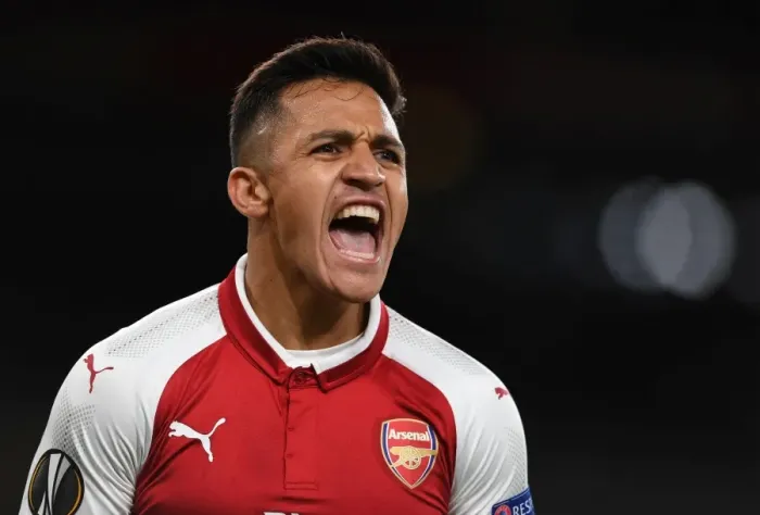 Framed Print : Alexis Sanchez: Arsenal Star in UEFA Europa League Action against 1. FC Koeln (2017)