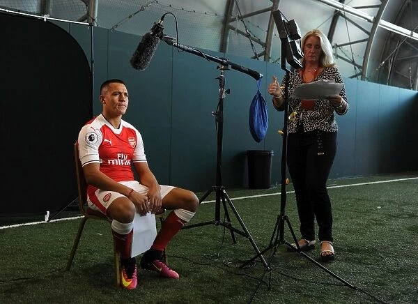 Alexis Sanchez at Arsenal's 2016-17 First Team Photocall