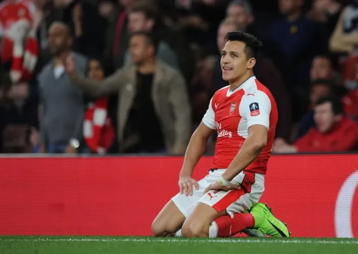 Framed Print : Alexis Sanchez: Arsenal's Brilliant Forward Lights Up FA Cup Quarter-Final Against Lincoln City