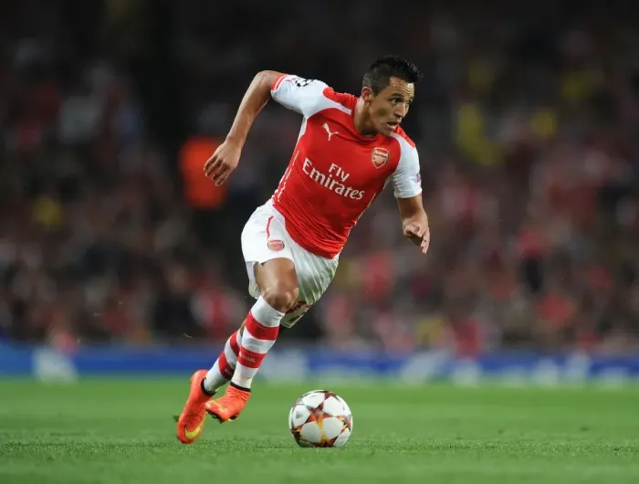 Framed Print : Alexis Sanchez: Arsenal's Star Forward in Action Against Besiktas, 2014 UEFA Champions League Qualifiers Framed Print : Alexis Sanchez: Arsenal's Star Forward in Action Against Besiktas, 2014 UEFA Champions League Qualifiers