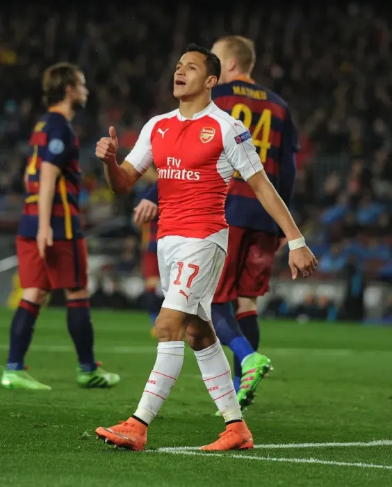 Framed Print : Alexis Sanchez: Clash at Camp Nou - Arsenal FC vs. FC Barcelona, UEFA Champions League 2016