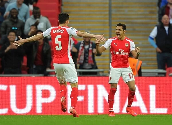 Alexis Sanchez and Gabriel's Exuberant Celebration: Arsenal's FA Cup Semi-Final Goal vs. Reading (2015)