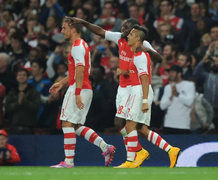Framed Print : Alexis Sanchez and Joel Campbell Celebrate Goal for Arsenal against Southampton (Capital One Cup 2014 / 15) Framed Print : Alexis Sanchez and Joel Campbell Celebrate Goal for Arsenal against Southampton (Capital One Cup 2014 / 15)