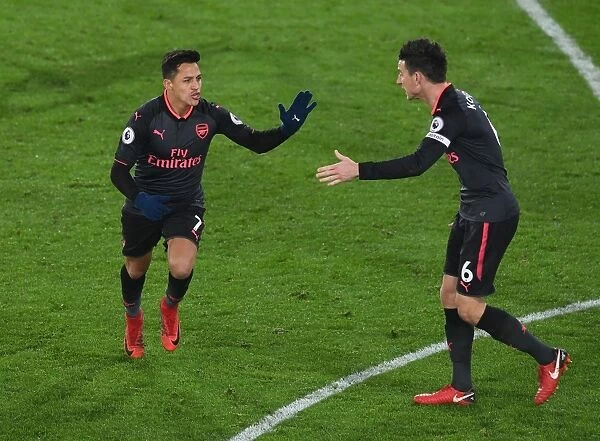 Alexis Sanchez and Laurent Koscielny: Celebrating Arsenal's Goalscoring Moment at Crystal Palace (2017-18)