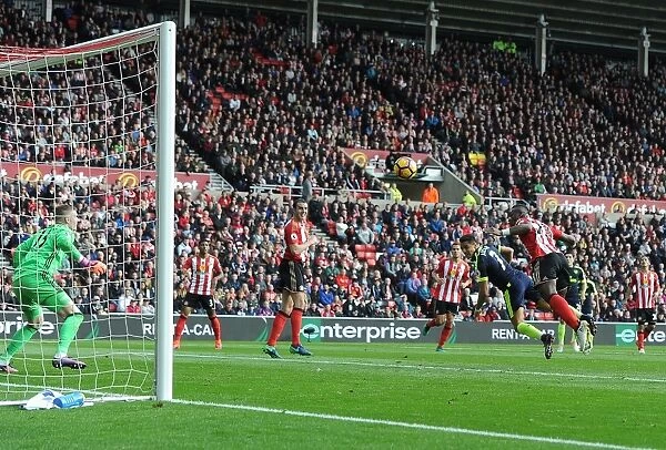 Alexis Sanchez Leaps Past Sunderland's Kone to Score for Arsenal (Sunderland vs Arsenal, 2016-17)