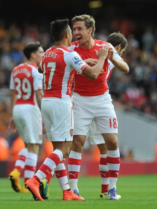 Framed Print : Alexis Sanchez and Nacho Monreal Celebrate First Goal: Arsenal vs Hull City, 2014-15 Premier League Framed Print : Alexis Sanchez and Nacho Monreal Celebrate First Goal: Arsenal vs Hull City, 2014-15 Premier League