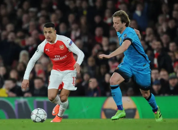 Framed Print : Alexis Sanchez Outsmarts Ivan Rakitic: Arsenal's Thrilling Champions League Showdown vs. Barcelona (2016) Framed Print : Alexis Sanchez Outsmarts Ivan Rakitic: Arsenal's Thrilling Champions League Showdown vs. Barcelona (2016)
