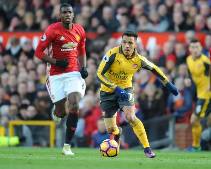 Framed Print : Alexis Sanchez Outsmarts Pogba: A Premier League Showdown - Arsenal vs Manchester United (2016-17) Framed Print : Alexis Sanchez Outsmarts Pogba: A Premier League Showdown - Arsenal vs Manchester United (2016-17)