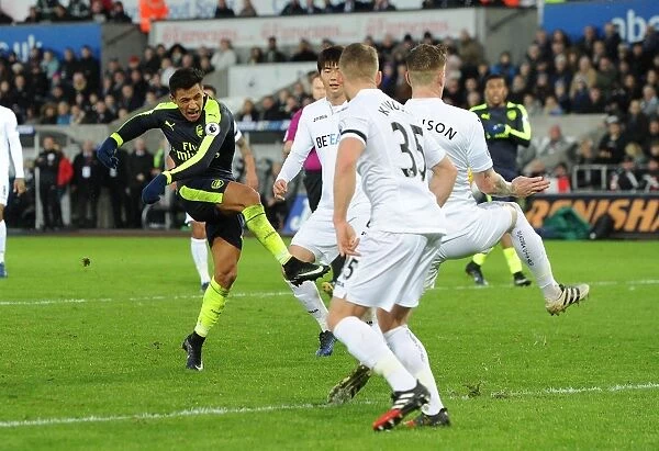 Alexis Sanchez Scores Arsenal's Fourth Goal: Swansea City vs Arsenal (January 14, 2017)