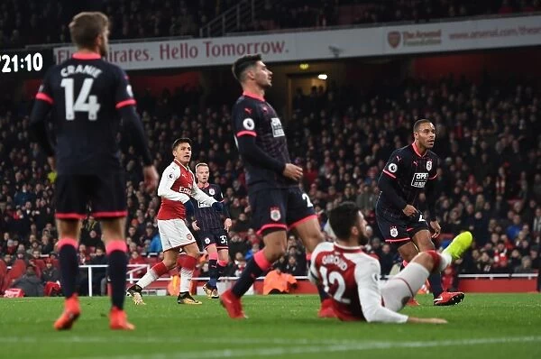 Alexis Sanchez Scores Arsenal's Third Goal Against Huddersfield Town (2017-18)